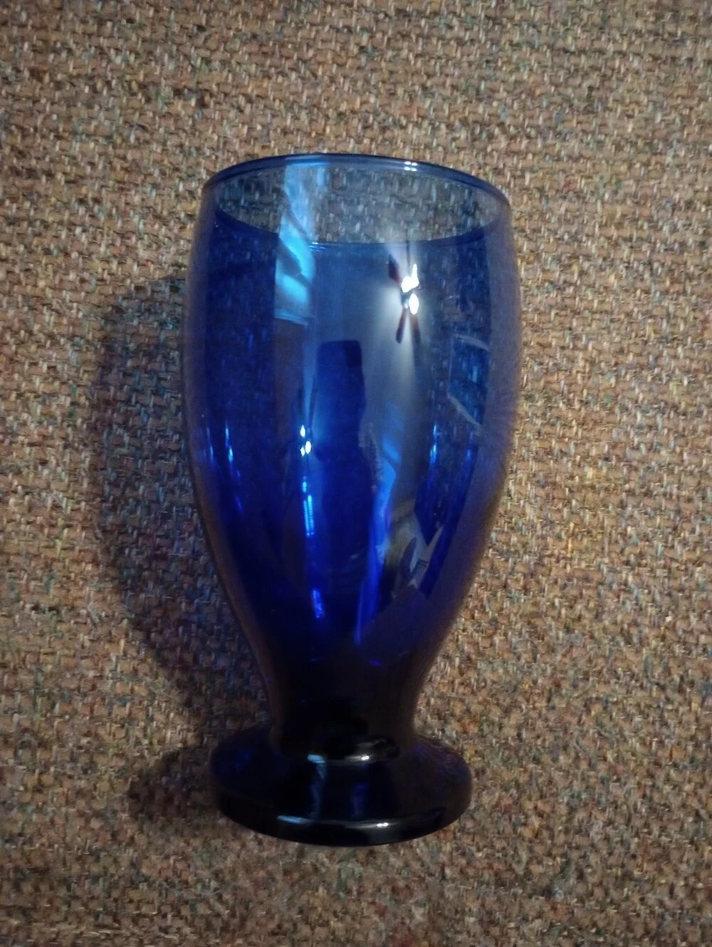 Cristar Lexington Cobalt Blue Pedestal Ice Tea/Water Goblets - Set of 3